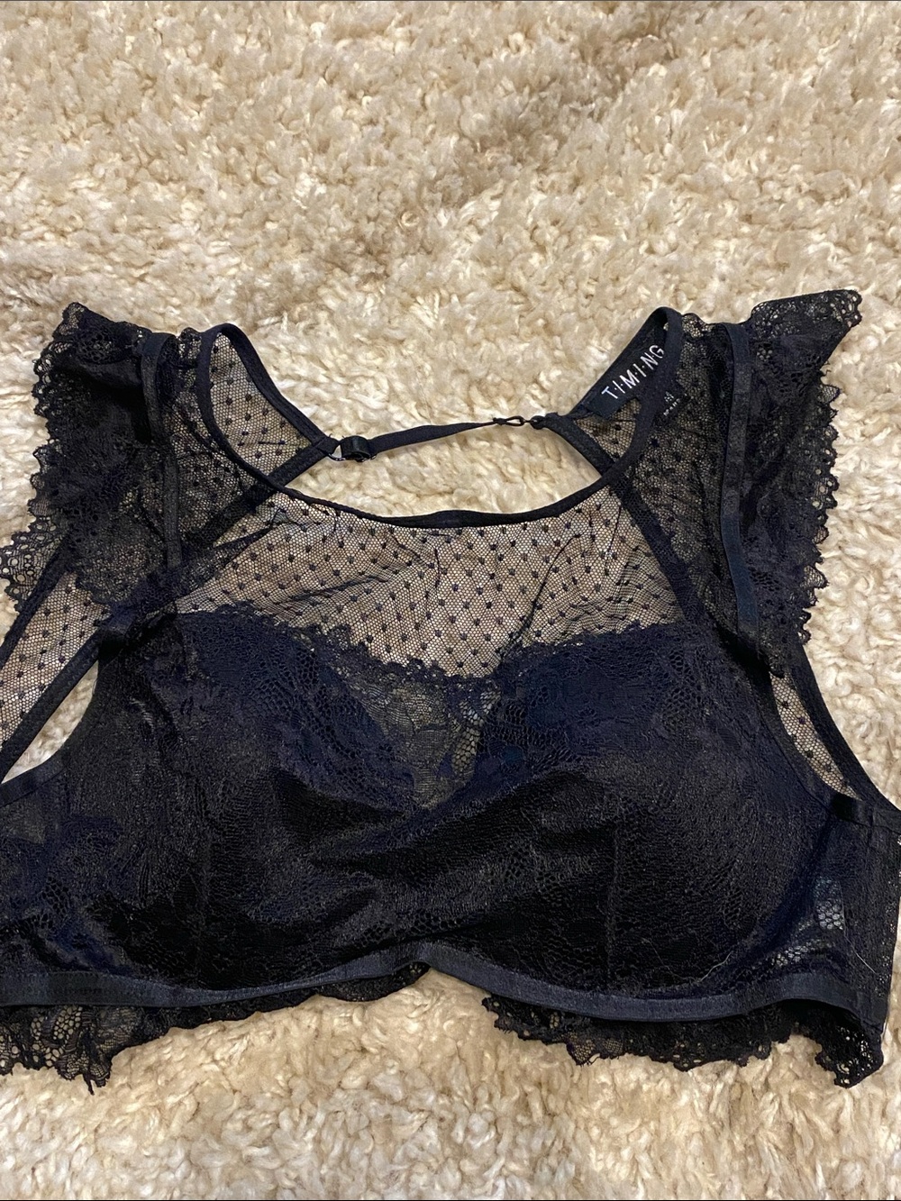 Timing Black Lace High-Neck Bralette